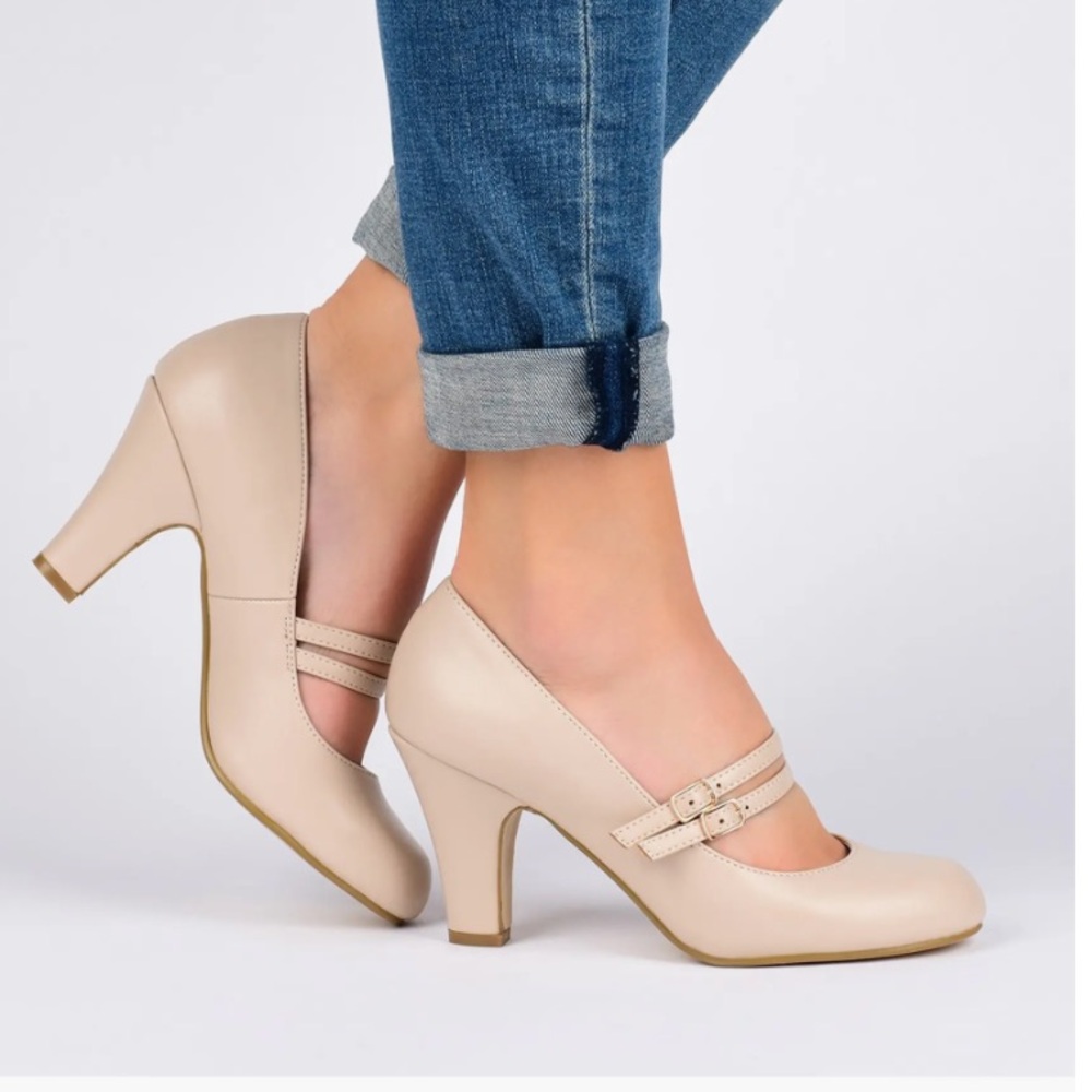 Classic Womens Pale Pink Croc-Embossed Mid Heel Pumps